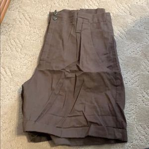 Brown linen shorts